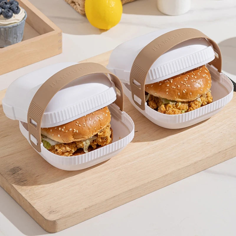 {YY30} Hamburger Container Lunch Box Reusable Sandwich Containers With Lid Portable Take Out Food Box Sushi Packaging Box Pastry