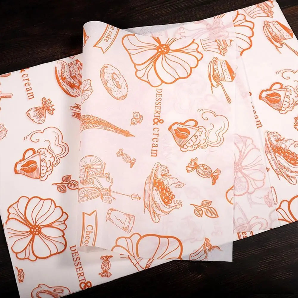 Paper Food Wrappers Paper Non-stick Newspaper Style Wax Paper Wax Paper Food Packaging Wrapping Paper Oil-proof Baking Paper