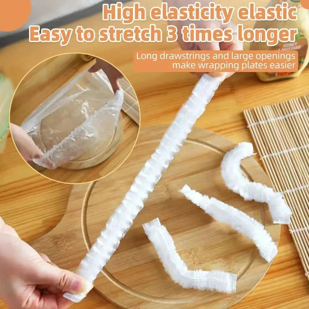 100pcs Wrap Disposable Food Cover,Elastic Food Bowl Protective Covers,Fruit Fresh-keeping Plastic Bag,Fruit Vegetable Cover