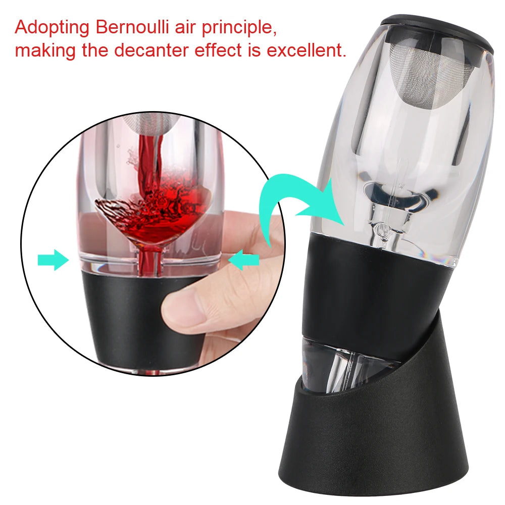 Red Wine Whisky Aerator Dispenser For Bar Party Kitchen Quick Sobering Professional Wine Decanter Pourer With Filter and Base