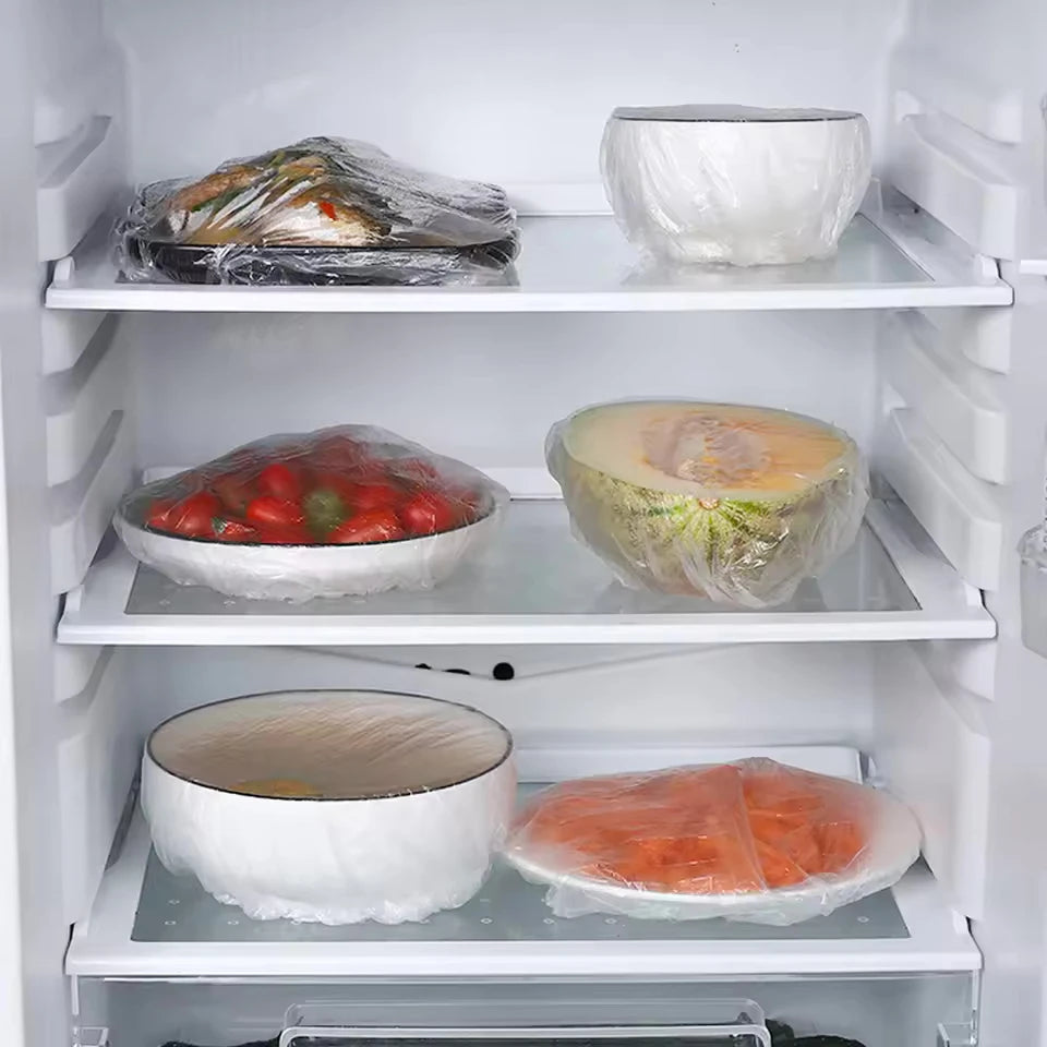 Disposable Plastic Food Cover Bag Reusable Transparent Food Protection Freezing Packaging Cling Film Kitchen Storage Organizer