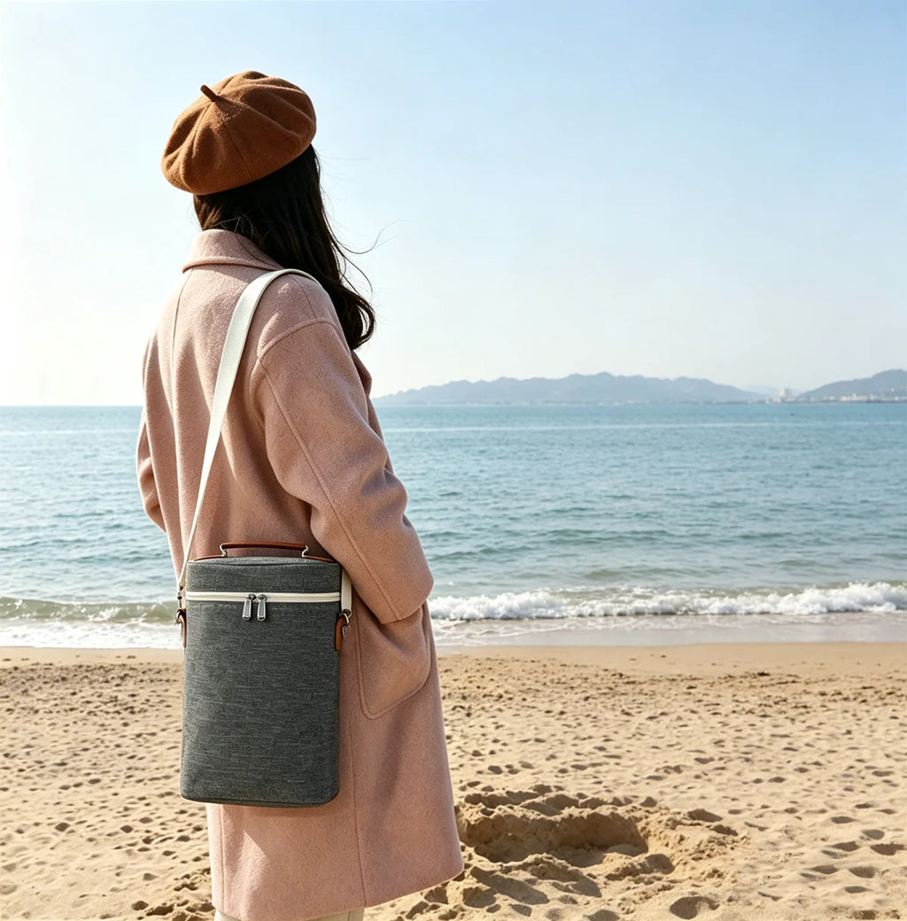 2 /3 Bottles Insulated Wine Carrier Bag for Travel,  Perfect Wine Lover's Gift, Great for Picnics and Outdoor Entertaining