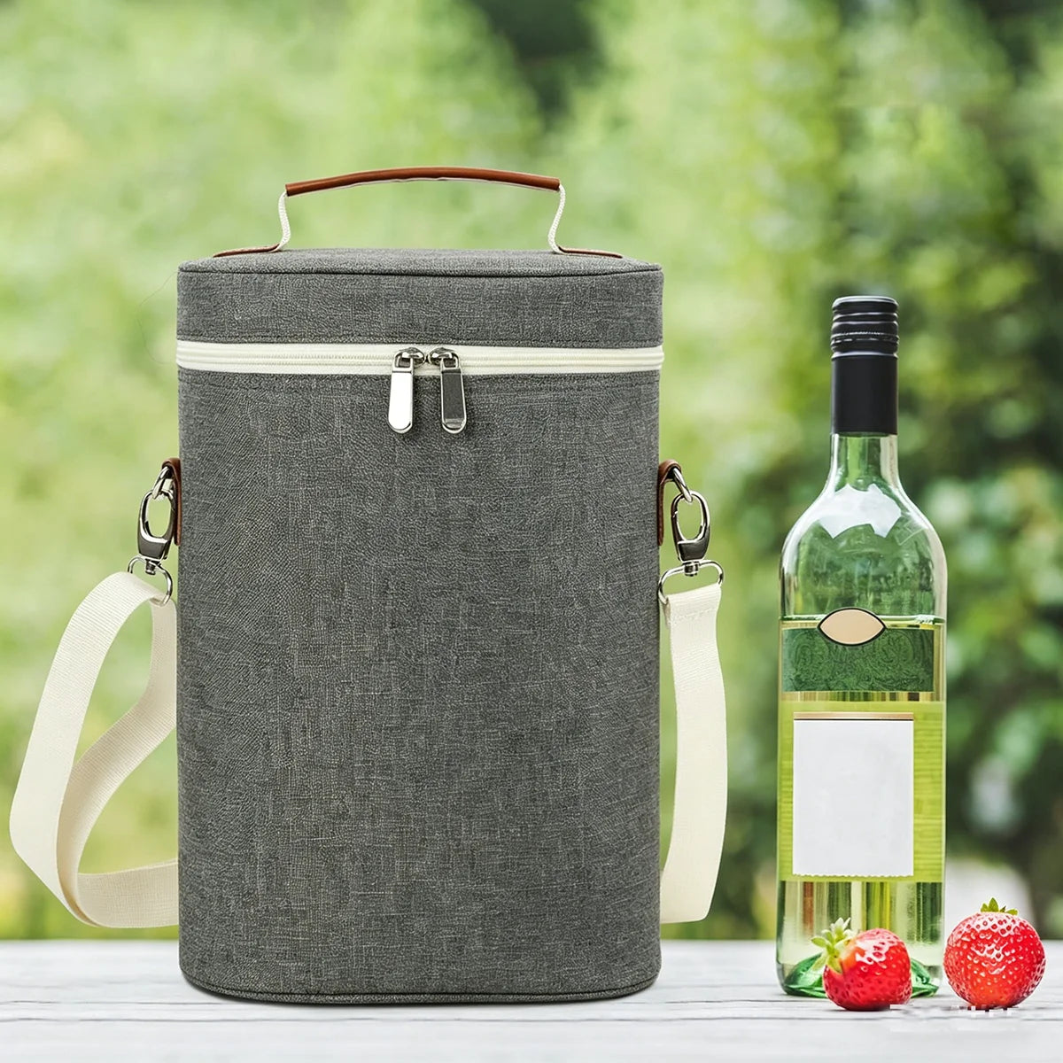2 /3 Bottles Insulated Wine Carrier Bag for Travel,  Perfect Wine Lover's Gift, Great for Picnics and Outdoor Entertaining