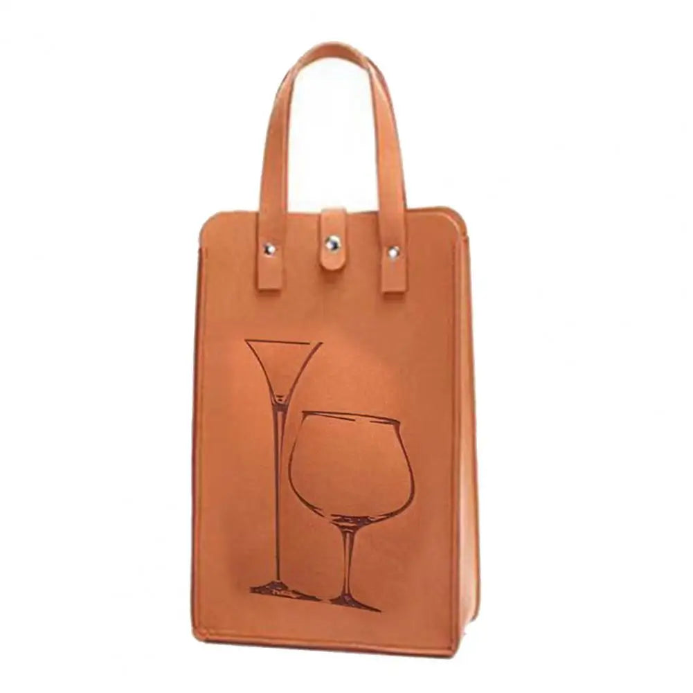 Felt Wine Bottle Bag Double Bottles Great Load Bearing Handheld Beverage Packaging Handbag Gift Wrap Storage Pouch Wine Tote Bag