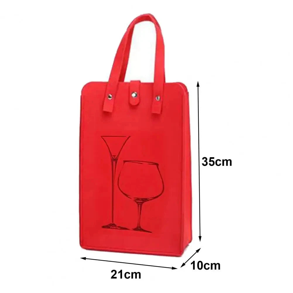 Felt Wine Bottle Bag Double Bottles Great Load Bearing Handheld Beverage Packaging Handbag Gift Wrap Storage Pouch Wine Tote Bag