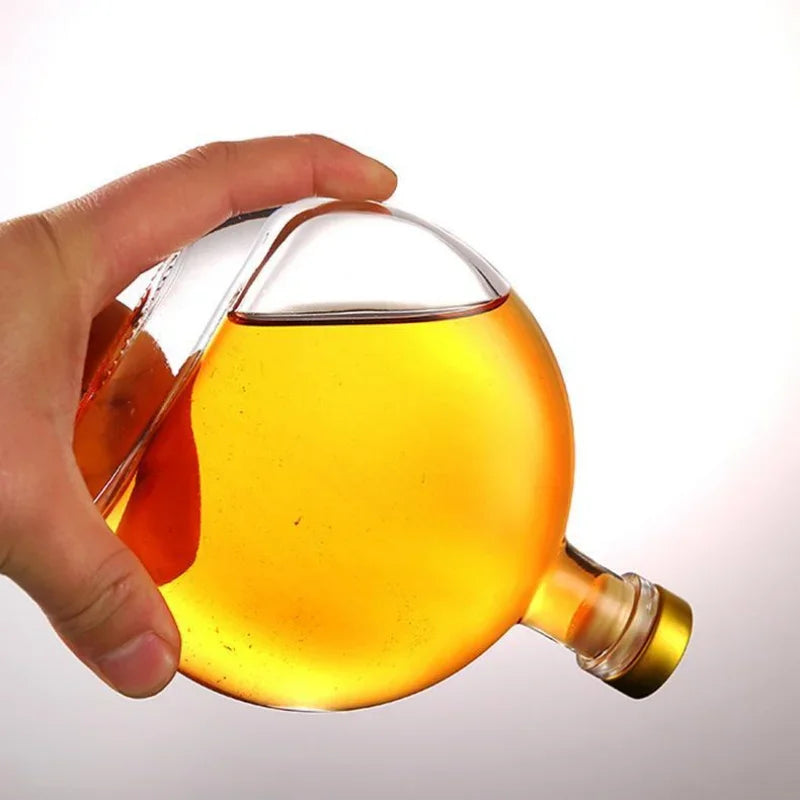 250ml 500ml Flat Round Baijiu Glass Bottle Fruit Wine Bottle Ice Wine Bottle Self Brewed Sealed Split Bottle Glass Container
