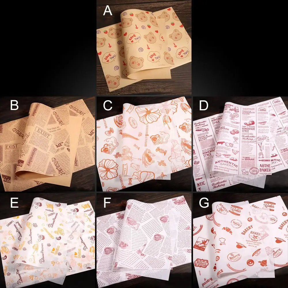 Paper Food Wrappers Paper Non-stick Newspaper Style Wax Paper Wax Paper Food Packaging Wrapping Paper Oil-proof Baking Paper