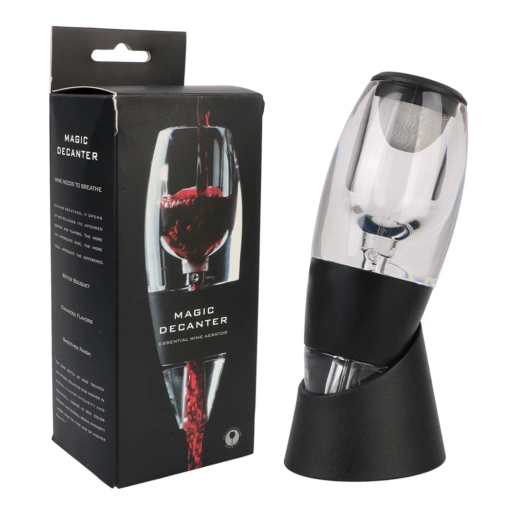 Red Wine Whisky Aerator Dispenser For Bar Party Kitchen Quick Sobering Professional Wine Decanter Pourer With Filter and Base