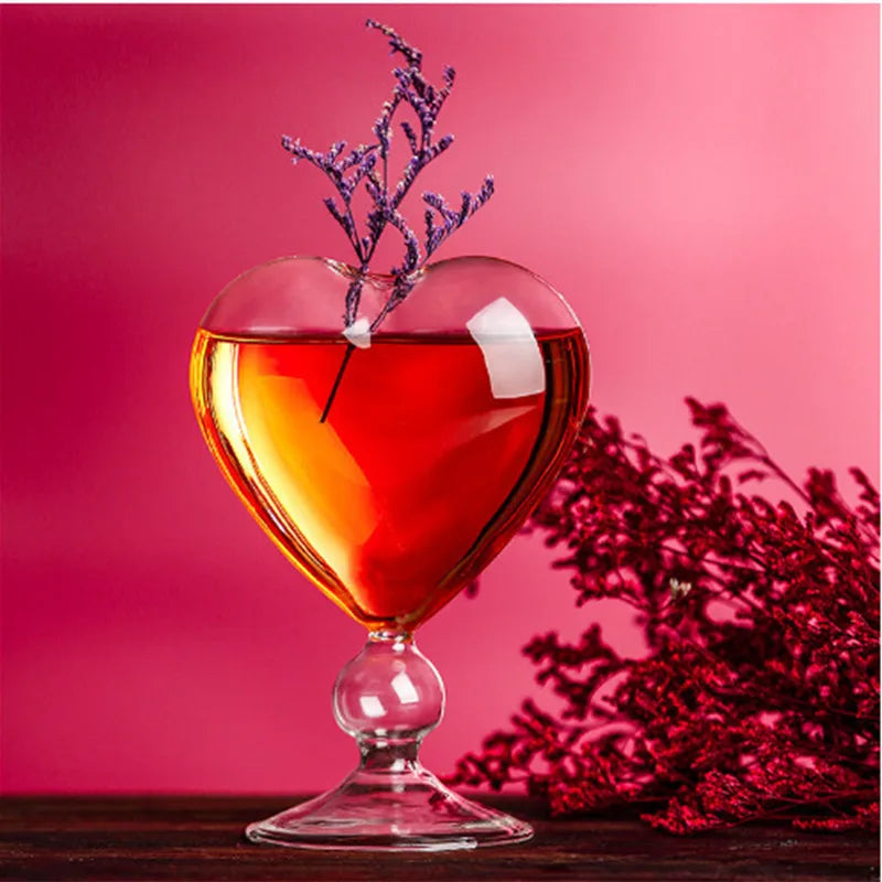 Creative Wine Awakening Heart Shape Wine Bottle Craft Decoration Wine Dispenser Sealed Transparent Borosilicate Glass Bottle