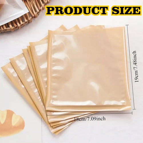 100PCS Food Packaging Bag with Transparent Window Heat-resistant Oil Resistant Kraft Paper Bag Suitable for Bread Toast