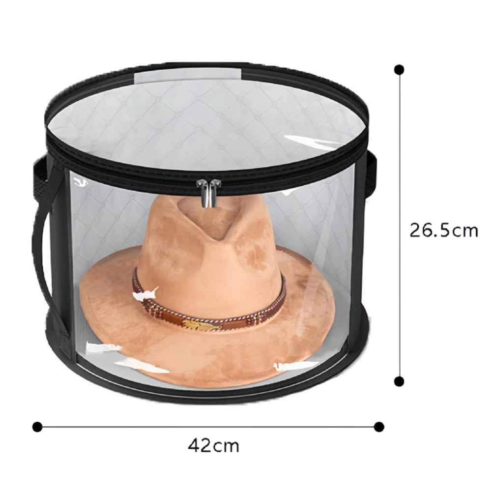 1pcs Non-woven Fabric Hat Storage Bucket Clothing Hat Travel Portable Organizer Foldable Storage Bag Space-saving Home Products