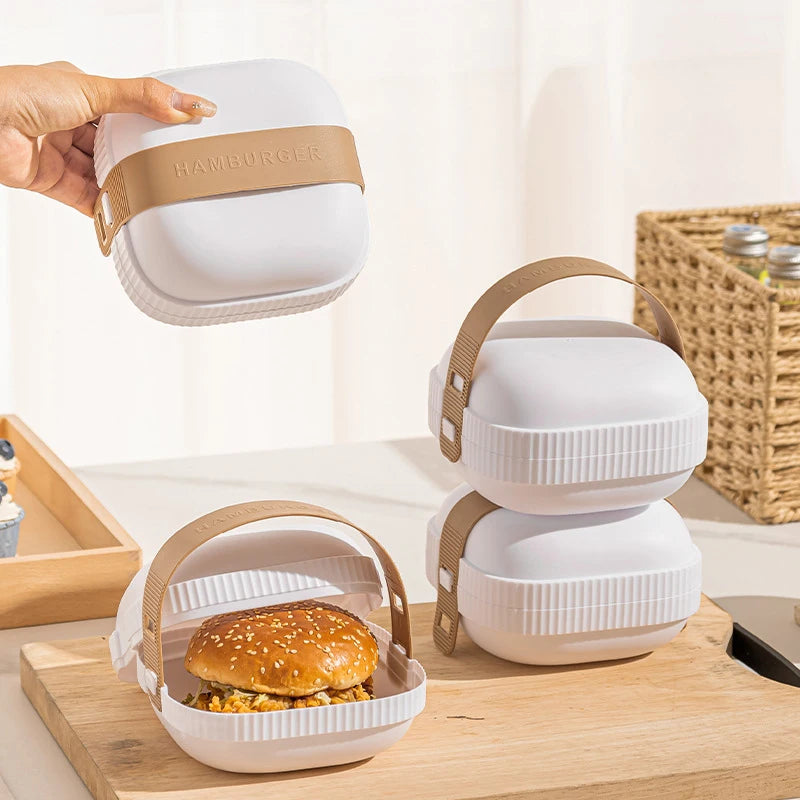 {YY30} Hamburger Container Lunch Box Reusable Sandwich Containers With Lid Portable Take Out Food Box Sushi Packaging Box Pastry