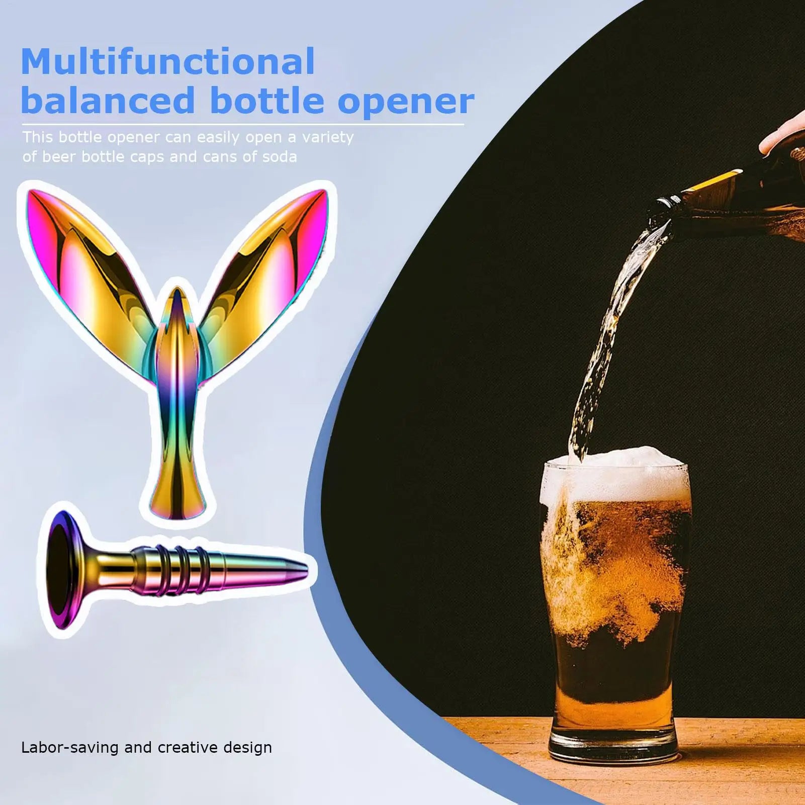 Beer Bottle Openers Manual Bottle Lids Opener Kitchen Tool Balanced Bird Bottle Opener for Bar Kitchen Home Parties