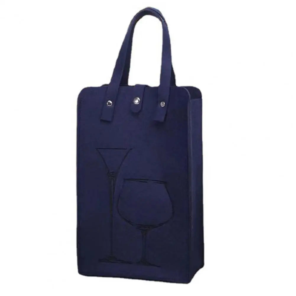Felt Wine Bottle Bag Double Bottles Great Load Bearing Handheld Beverage Packaging Handbag Gift Wrap Storage Pouch Wine Tote Bag