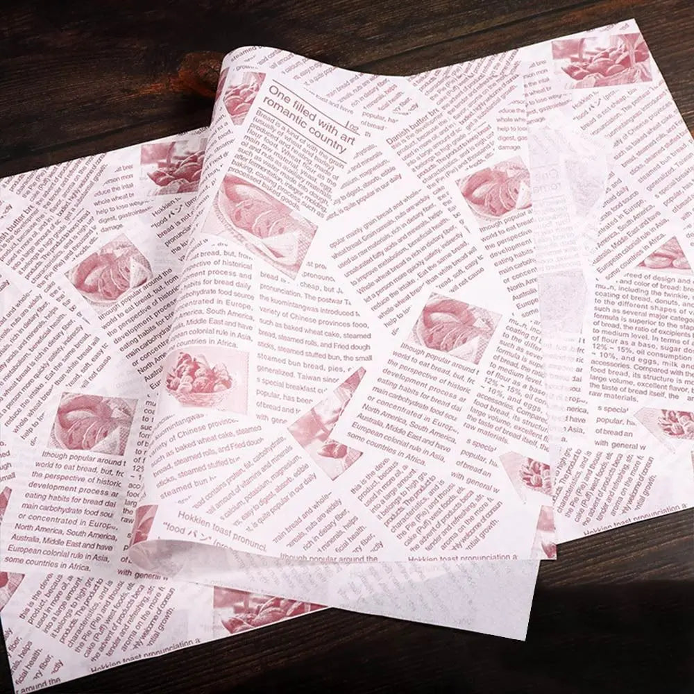 Paper Food Wrappers Paper Non-stick Newspaper Style Wax Paper Wax Paper Food Packaging Wrapping Paper Oil-proof Baking Paper