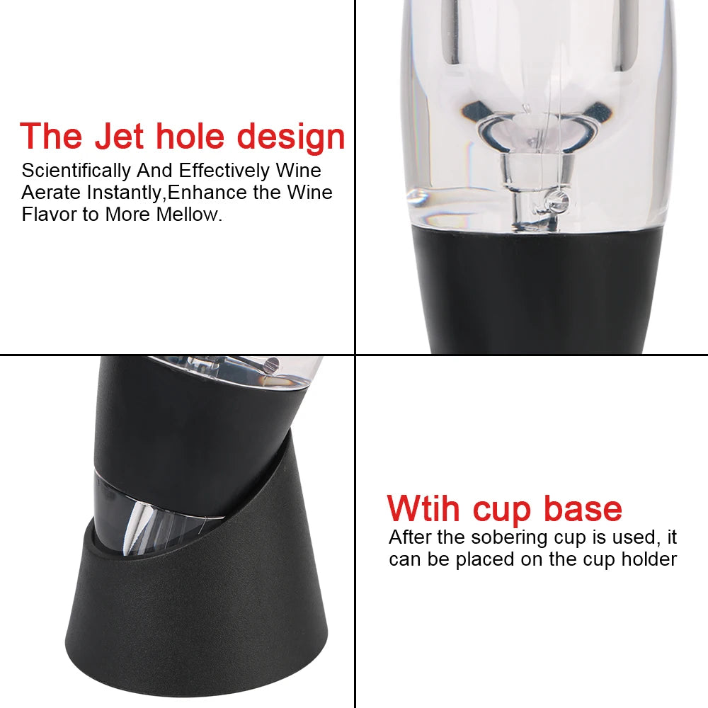 Red Wine Whisky Aerator Dispenser For Bar Party Kitchen Quick Sobering Professional Wine Decanter Pourer With Filter and Base