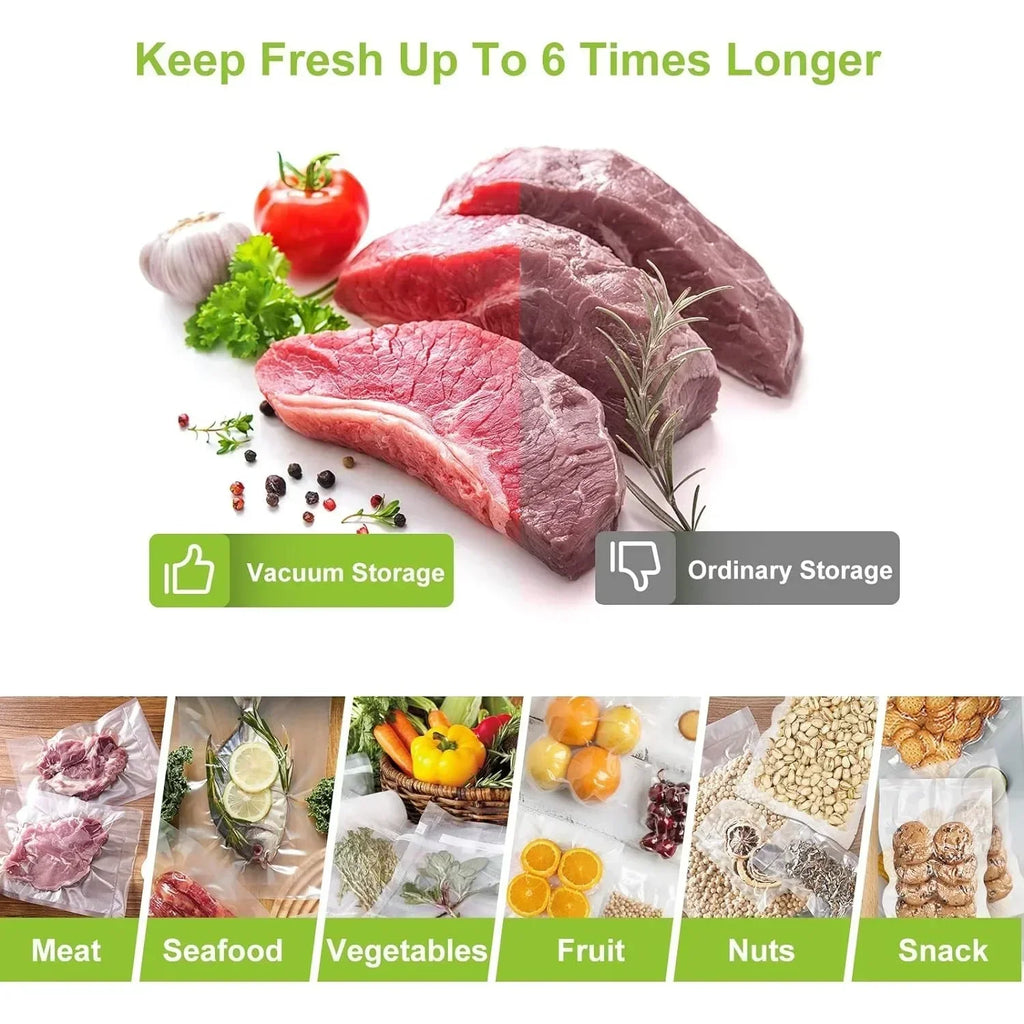 2 Roll Vacuum Packaging Sealer Bags for Food Fresh Long Keeping, 20/28 X 500cm Food Preservation and Vacuum Cooking Embossed Bag