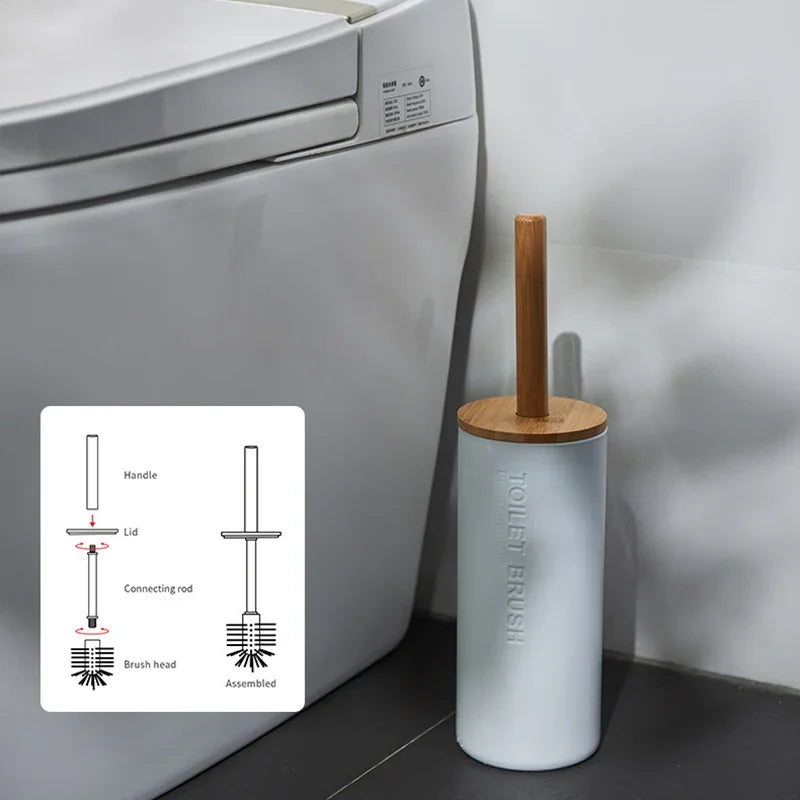 Household Bathroom Supply Washing Tools Bamboo Soap Dish Soap Dispenser Toothbrush Holder Toilet Brush Bathroom Accessories