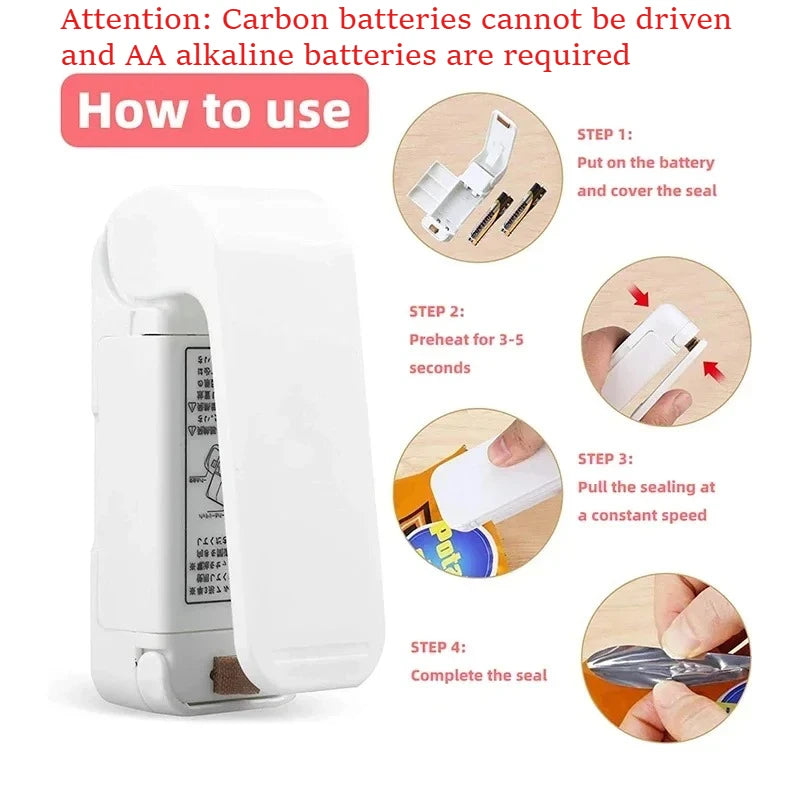 Mini Heat Bag Sealing Machine Package Sealer Bags Thermal Plastic Food Bag Closure Portable Sealer Food Packaging Heat Sealer